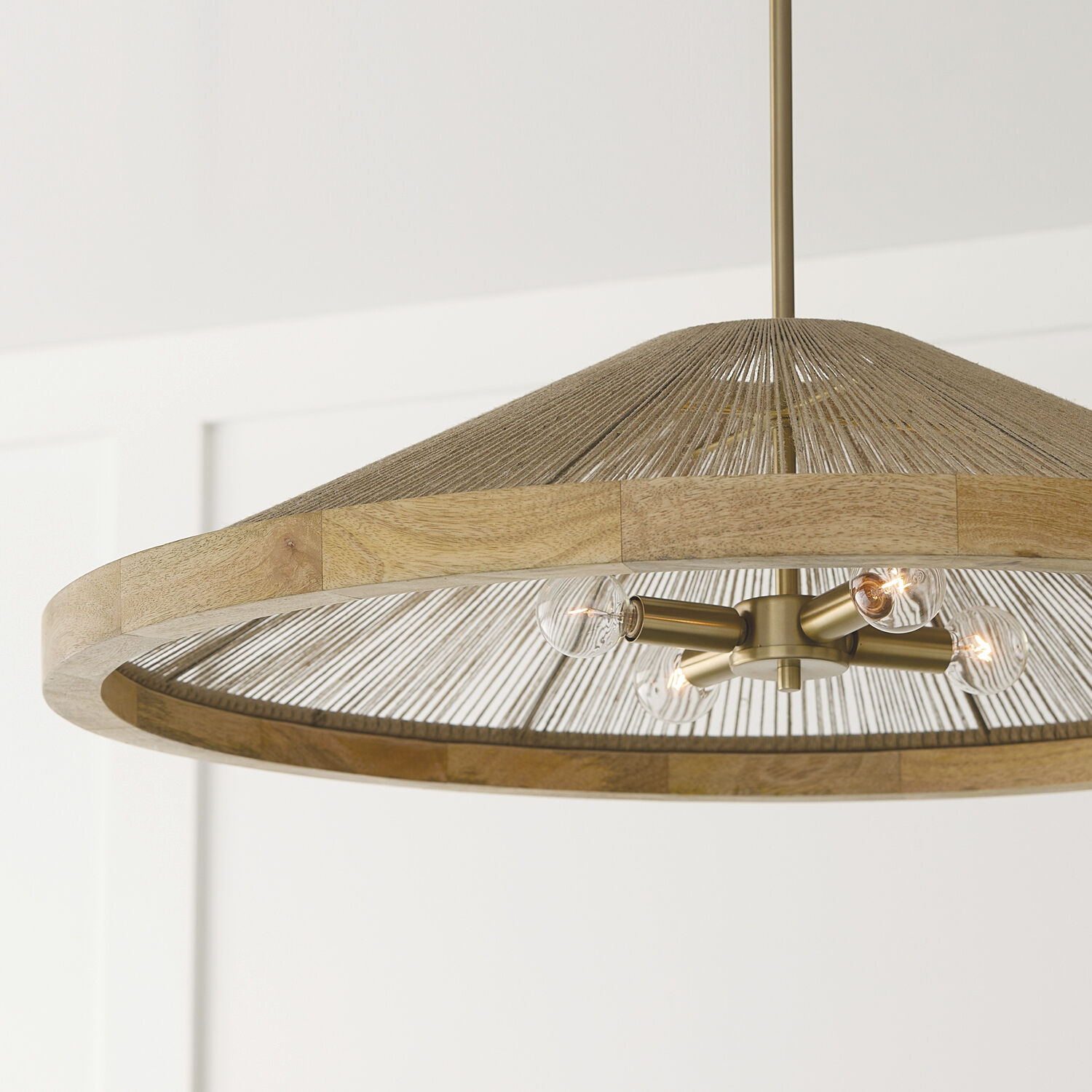 Maya 4 Light 31 inch Matte Brass Pendant Ceiling Light
