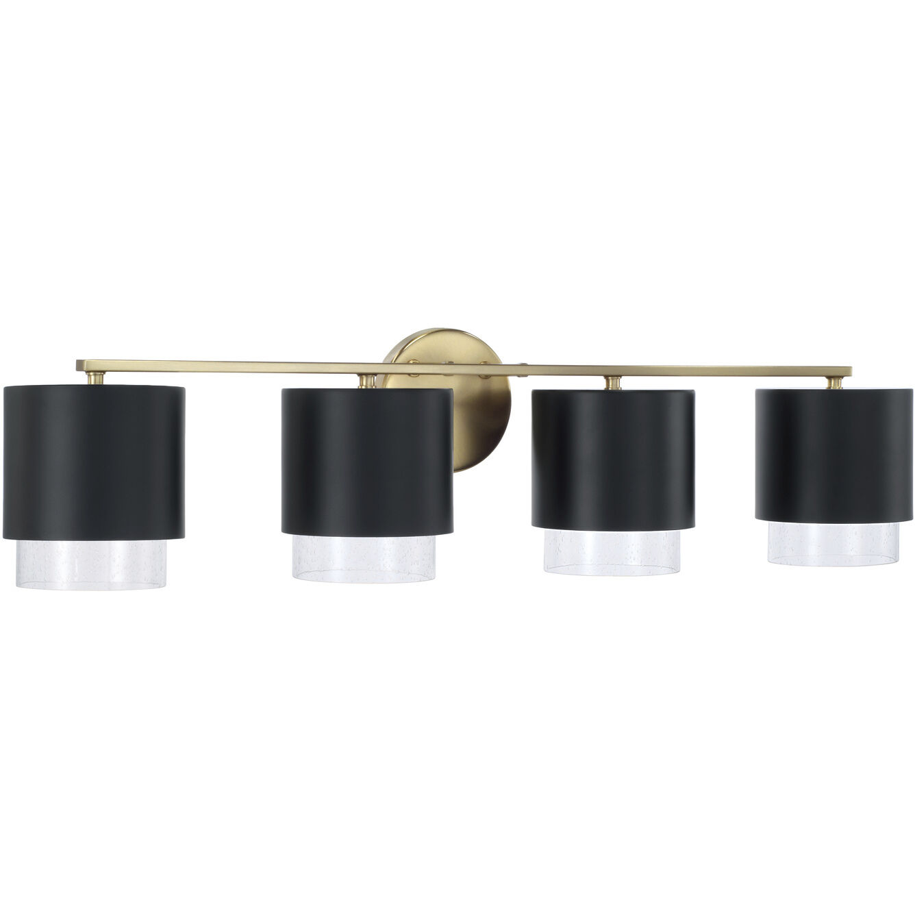 Weller 4 Light 33.5 inch Matte Brass and Black Vanity Light Wall Light