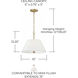 Parson 3 Light 15 inch Matte Brass Semi-Flush Ceiling Light, Convertible Dual Mount