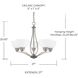 Stanton 5 Light 27 inch Brushed Nickel Chandelier Ceiling Light