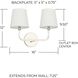 Dawson 2 Light 16 inch Polished Nickel Vanity Light Wall Light