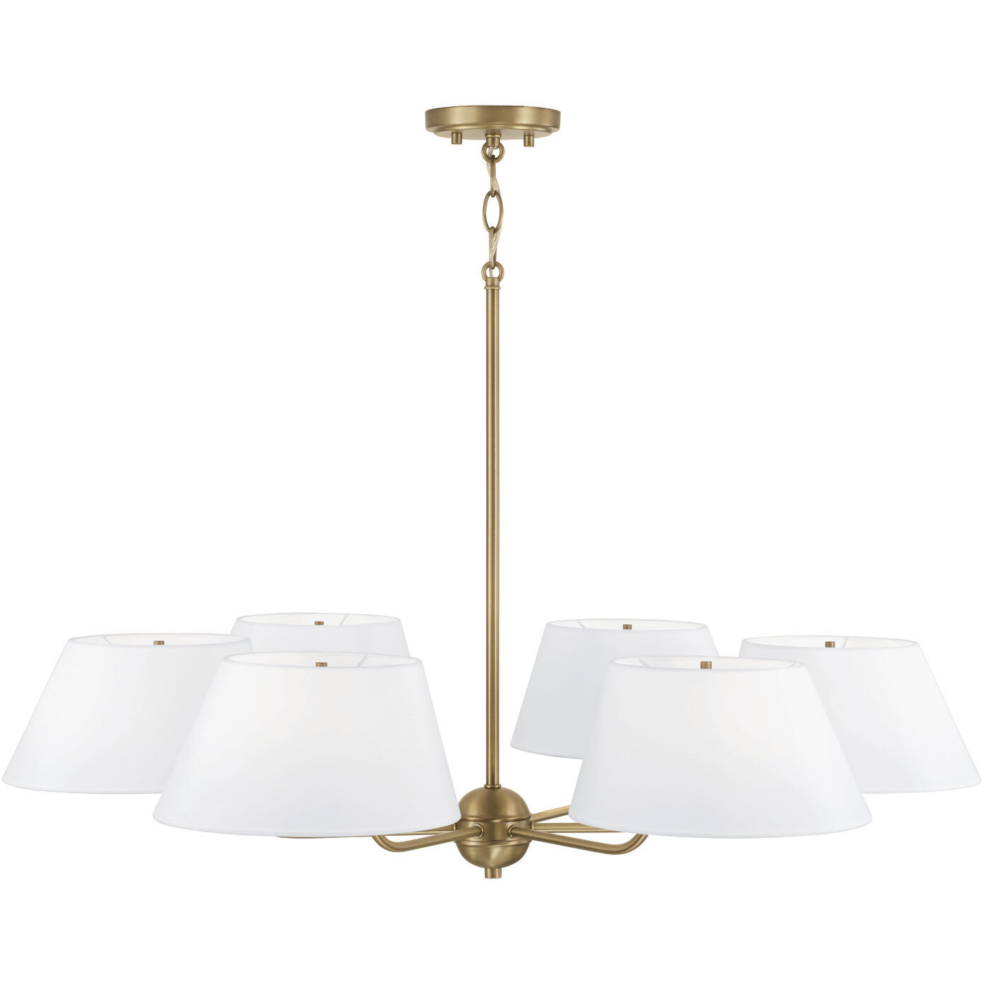 Welsley 6 Light 36 inch Aged Brass Chandelier Ceiling Light