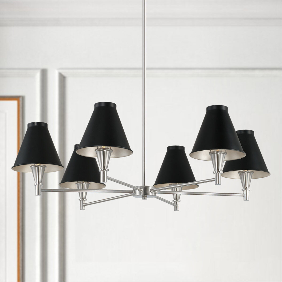 Benson 6 Light 32 inch Black Tie Chandelier Ceiling Light