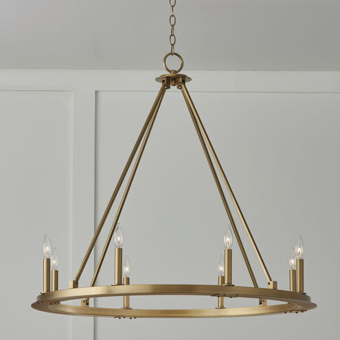 Pearson 8 Light 36 inch Aged Brass Chandelier Ceiling Light