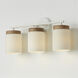 Liam 3 Light 23.5 inch Light Wood and White Vanity Light Wall Light
