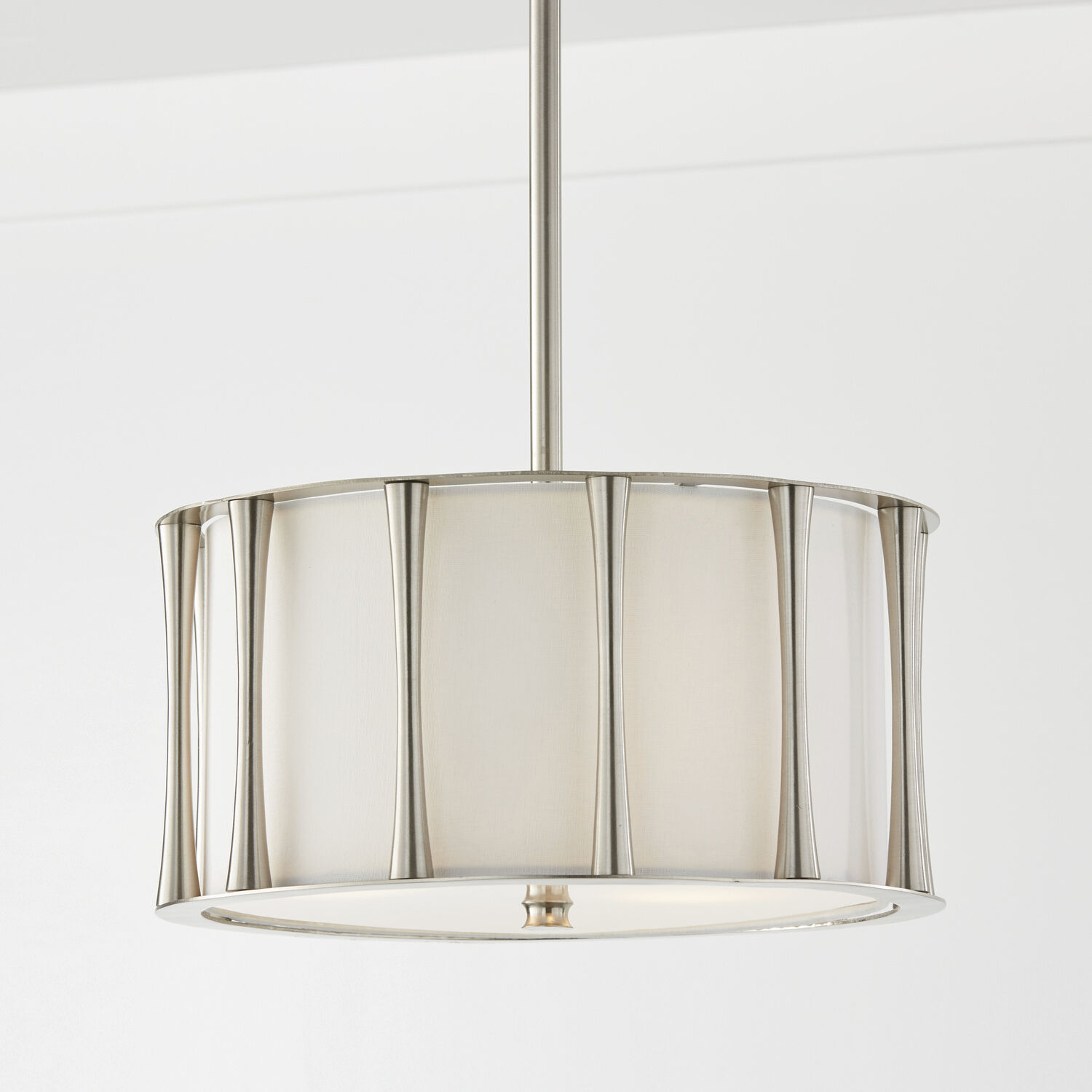 Bodie 3 Light 15 inch Brushed Nickel Semi-Flush Mount Ceiling Light, Convertible Dual Mount