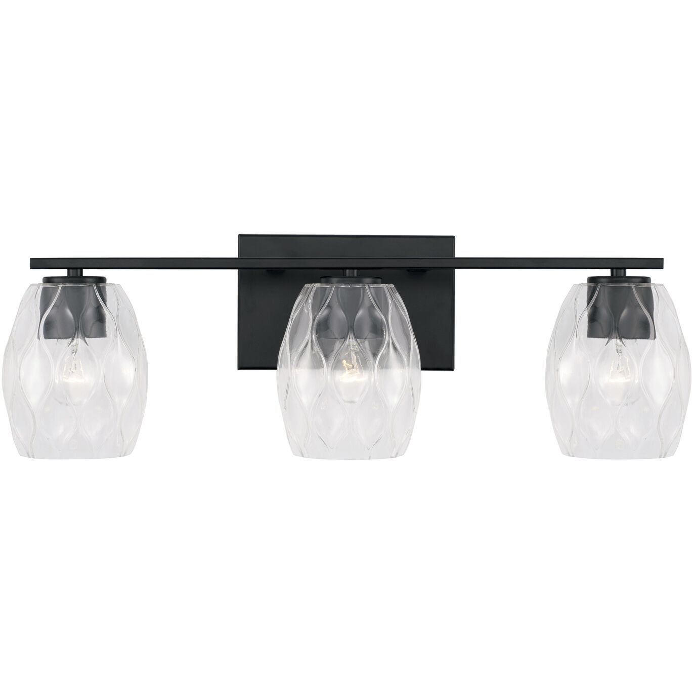Lucas 3 Light 24 inch Matte Black Vanity Light Wall Light