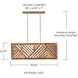 Soleil 3 Light 35.5 inch Matte Brass Island Light Ceiling Light