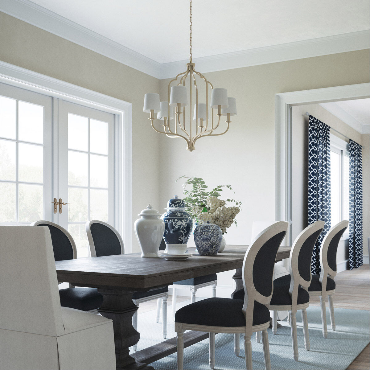 Ophelia 6 Light 31 inch Winter Gold Chandelier Ceiling Light