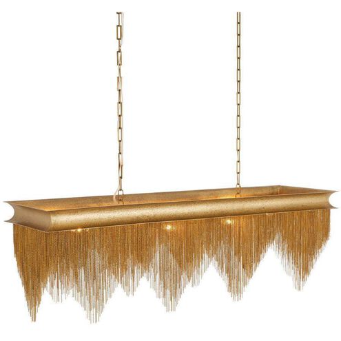 Heiress 6 Light 48 inch Antique Brass Linear Chandelier Ceiling Light