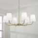Brody 6 Light 34.5 inch Aged Brass Chandelier Ceiling Light