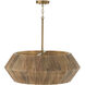 Nadeau 6 Light 29 inch Light Wood and Patinaed Brass Pendant Ceiling Light