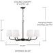 Brody 6 Light 34.5 inch Matte Black Chandelier Ceiling Light