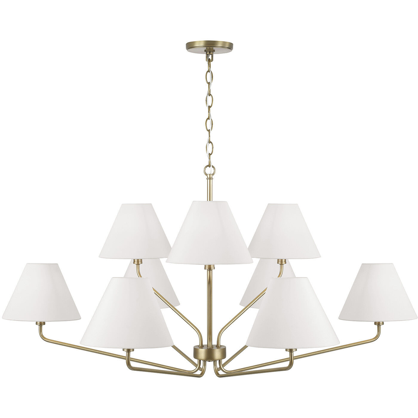 Chadwick 9 Light 45 inch Aged Brass Chandelier Ceiling Light