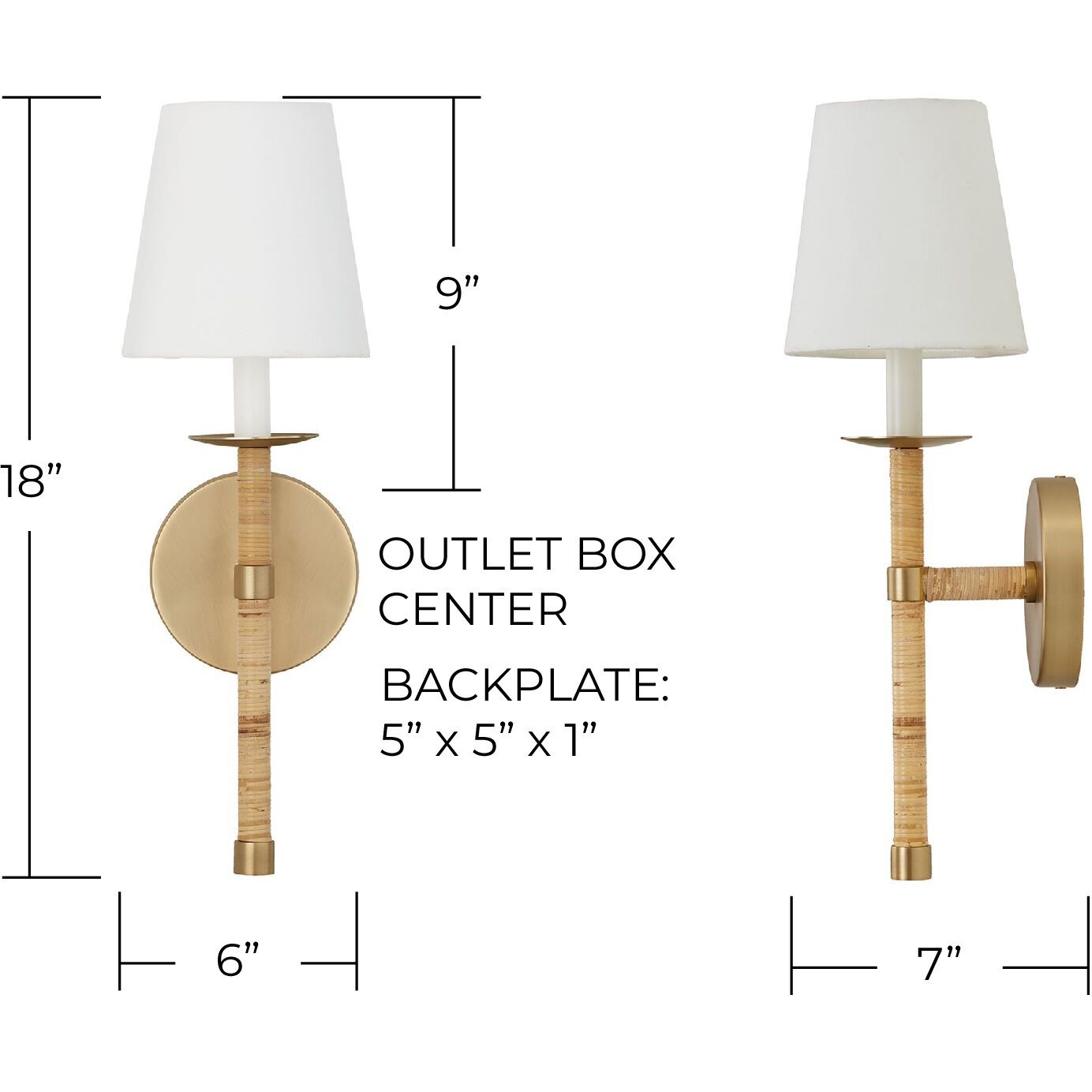 Tulum 1 Light 6 inch Matte Brass Sconce Wall Light