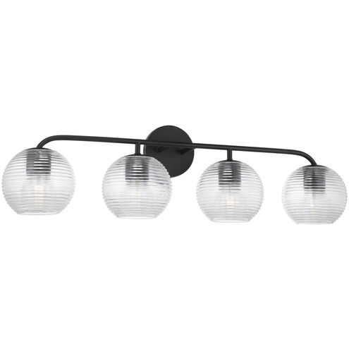 Dolan 4 Light 33.5 inch Matte Black Vanity Light Wall Light