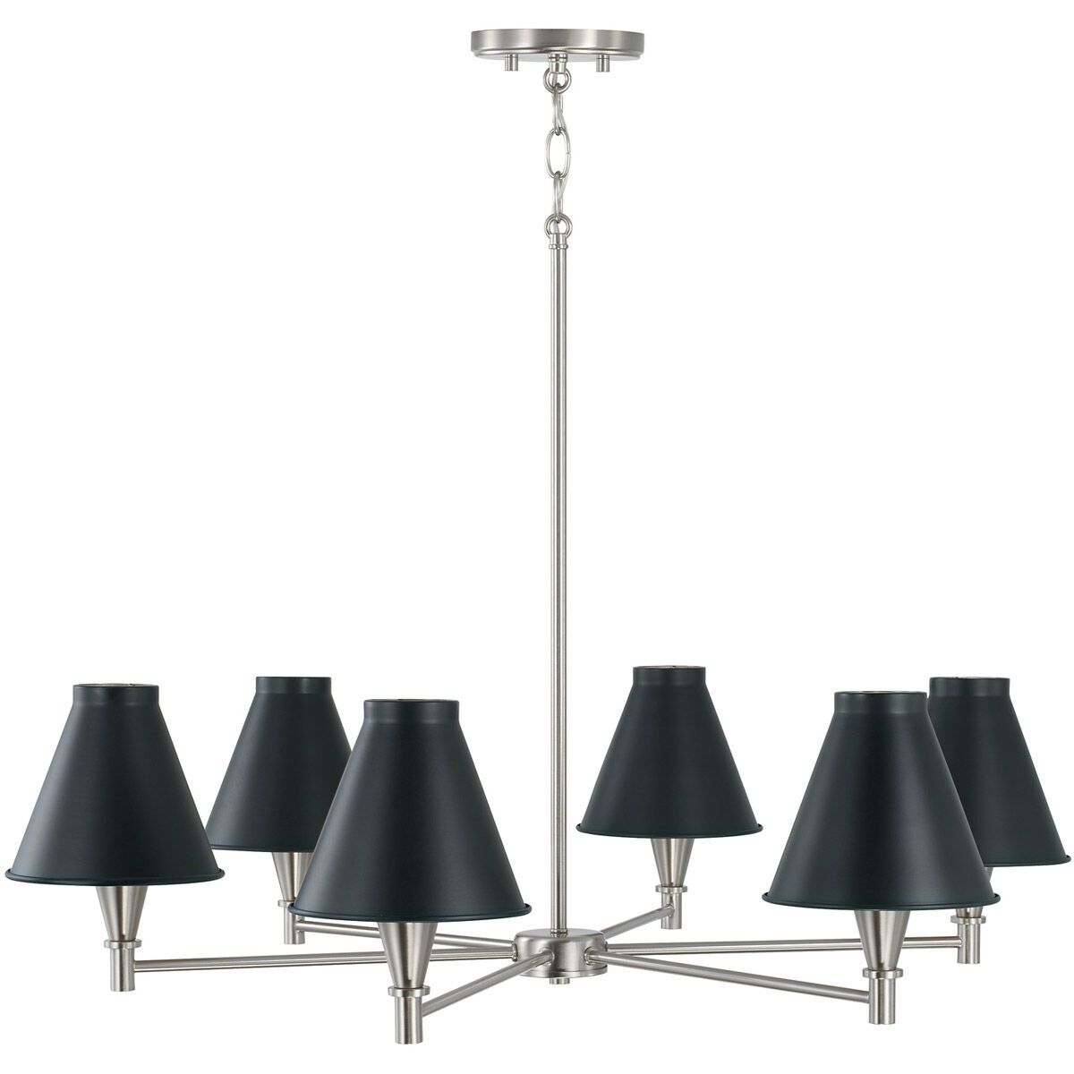 Benson 6 Light 32 inch Black Tie Chandelier Ceiling Light