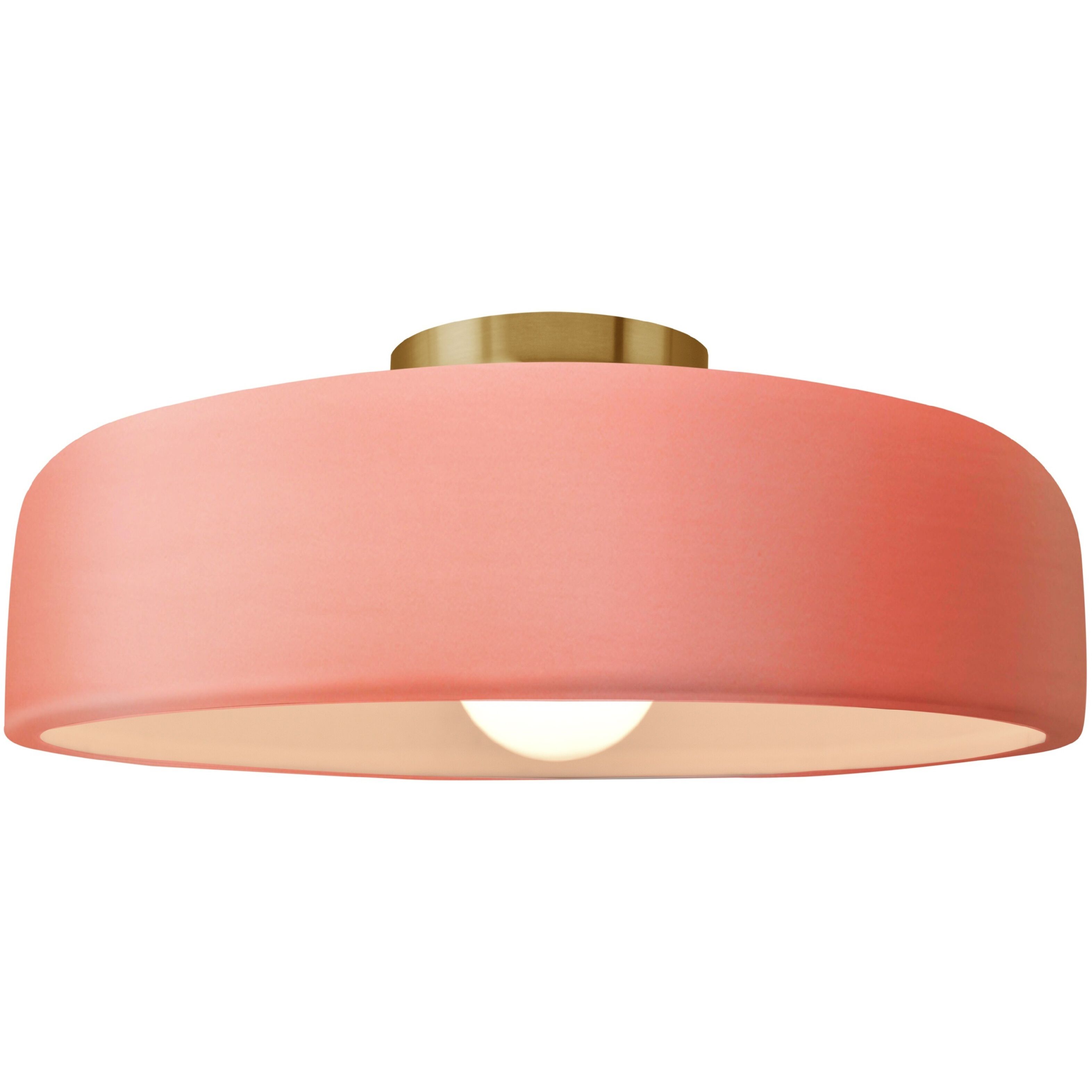 Radiance Collection - Spire LED 16 inch Gloss Blush and Brushed Brass Semi-Flush Ceiling Light in Dedicated LED, 16W x 6.5H, Form+Finish+Function