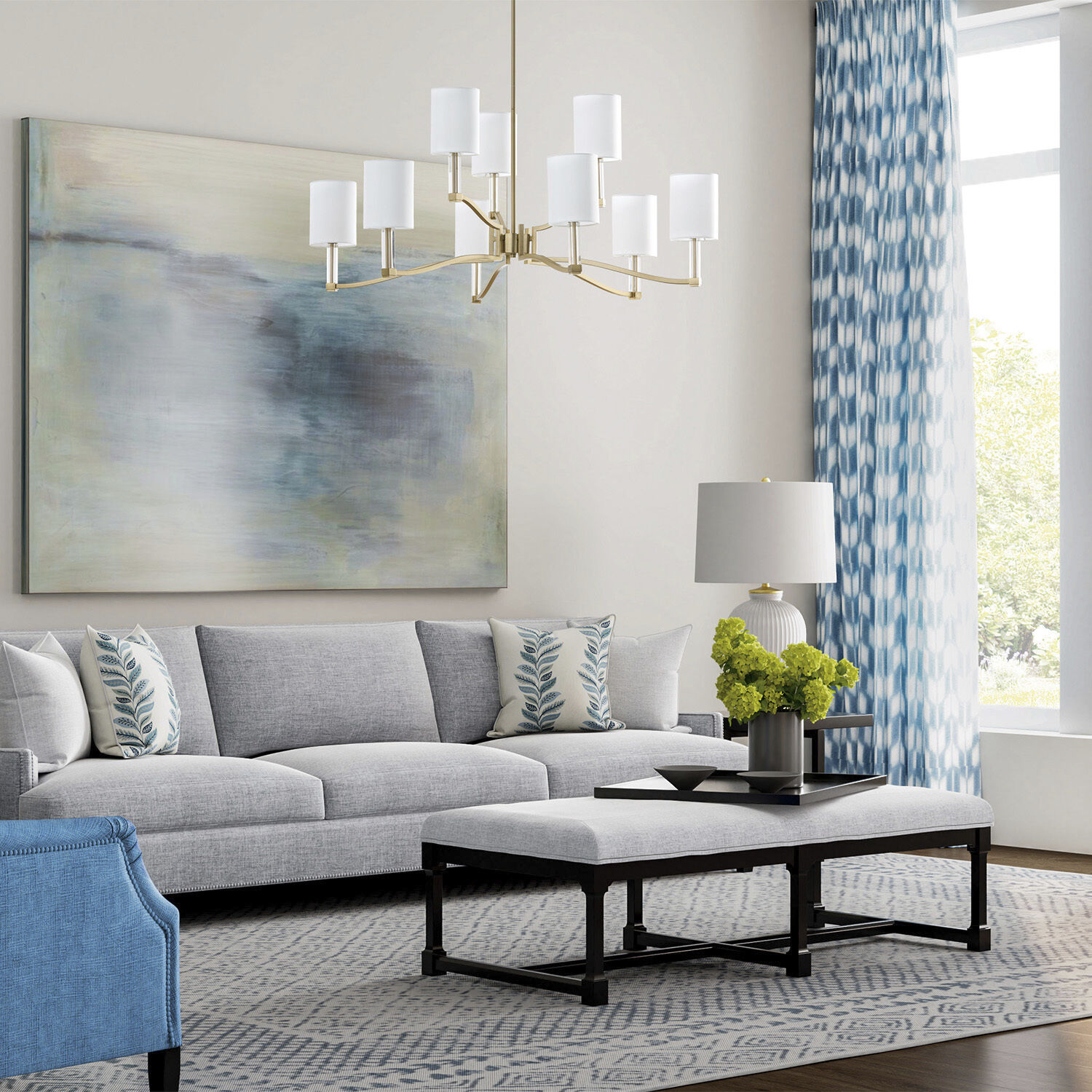 Ingrid 9 Light 40 inch Matte Brass Chandelier Ceiling Light