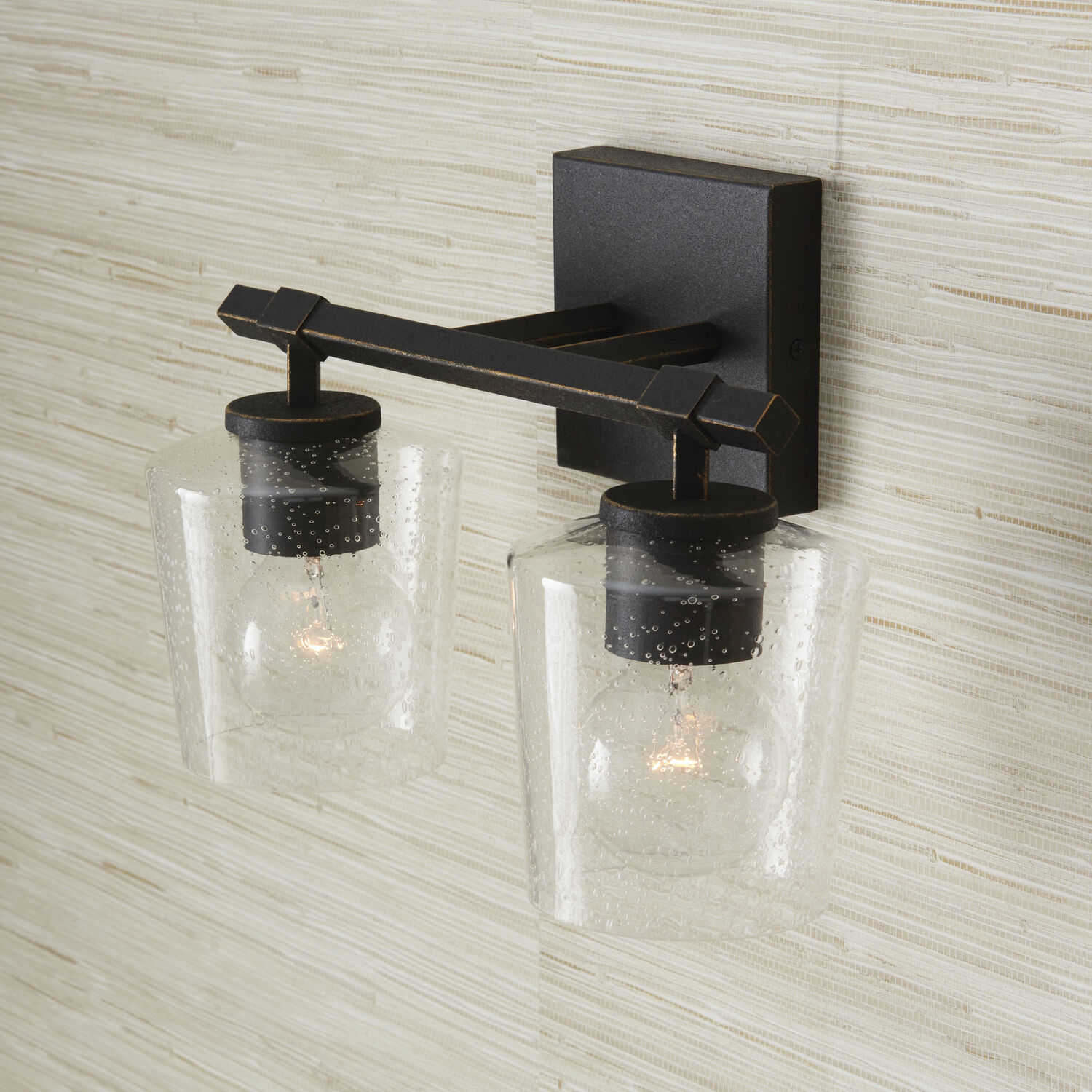 Black iron shop vanity light