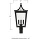 Adair 4 Light 25 inch Black Outdoor Post Lantern