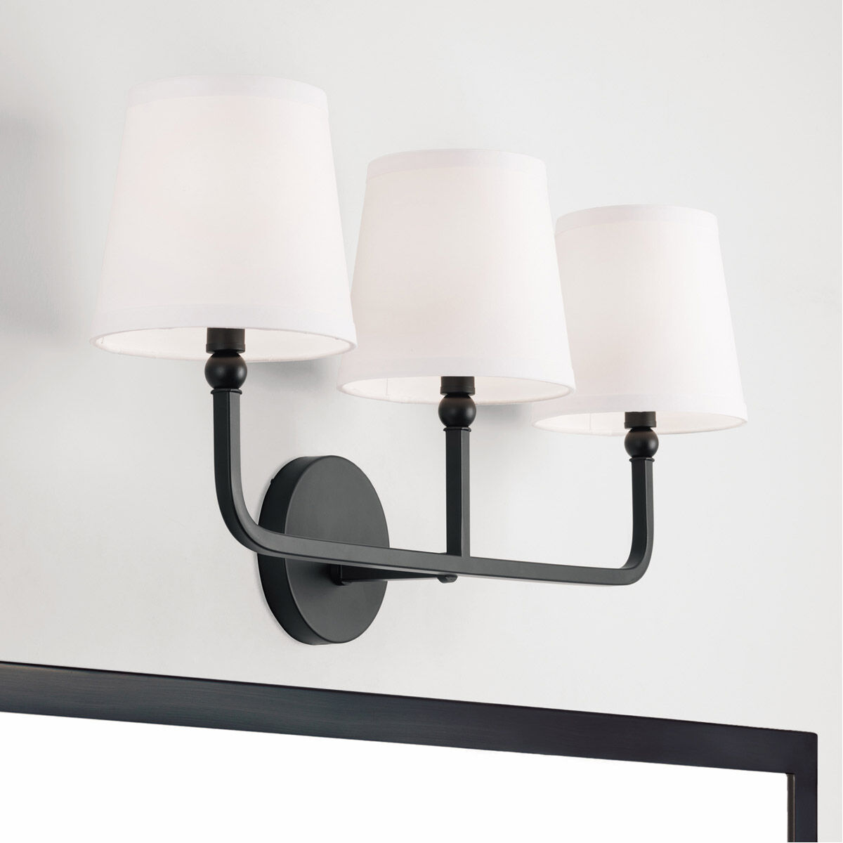 Dawson 3 Light 26 inch Matte Black Vanity Light Wall Light