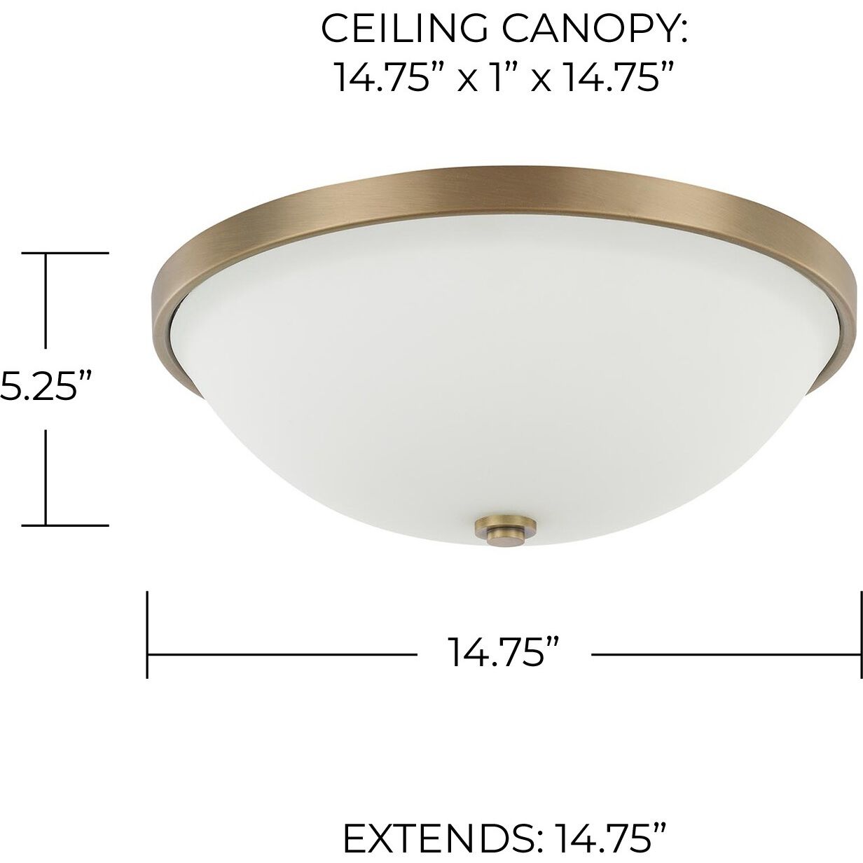 Perkins 3 Light 14.75 inch Aged Brass Flush Mount Ceiling Light