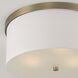 Midtown 3 Light 15.75 inch Aged Brass Flush Mount Ceiling Light in White Fabric Shade
