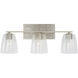 Sylvia 3 Light 24 inch Antique Silver Vanity Light Wall Light 