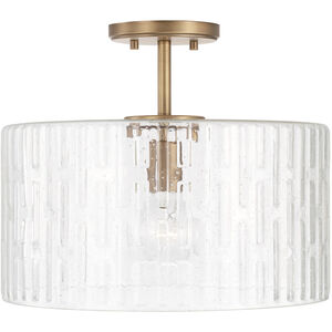 Emerson 1 Light 15 inch Aged Brass Semi-Flush Mount Ceiling Light, Convertible Dual Mount