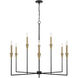 Avant 9 Light 41.75 inch Aged Brass and Black Chandelier Ceiling Light