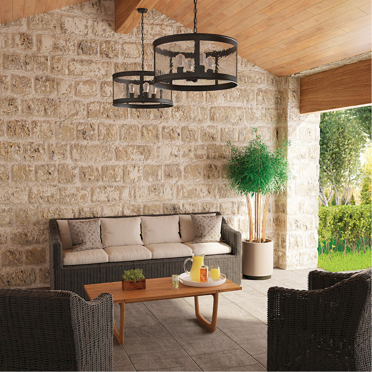 Dylan 4 Light 22 inch Old Bronze Outdoor Hanging Lantern