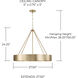 Weller 4 Light 27.5 inch Matte Brass Chandelier Ceiling Light