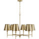 Whitney 6 Light 34 inch Aged Brass Chandelier Ceiling Light