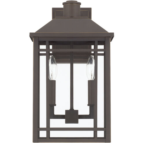 Braden 2 Light 17 inch Oiled Bronze Outdoor Wall Lantern