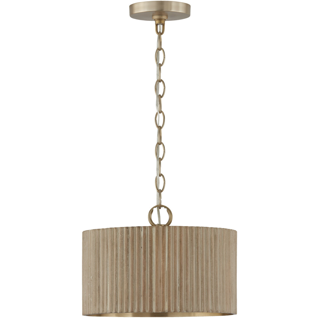 Donovan 1 Light 12.5 inch White Wash and Matte Brass Semi-Flush Ceiling Light, Convertible Dual Mount