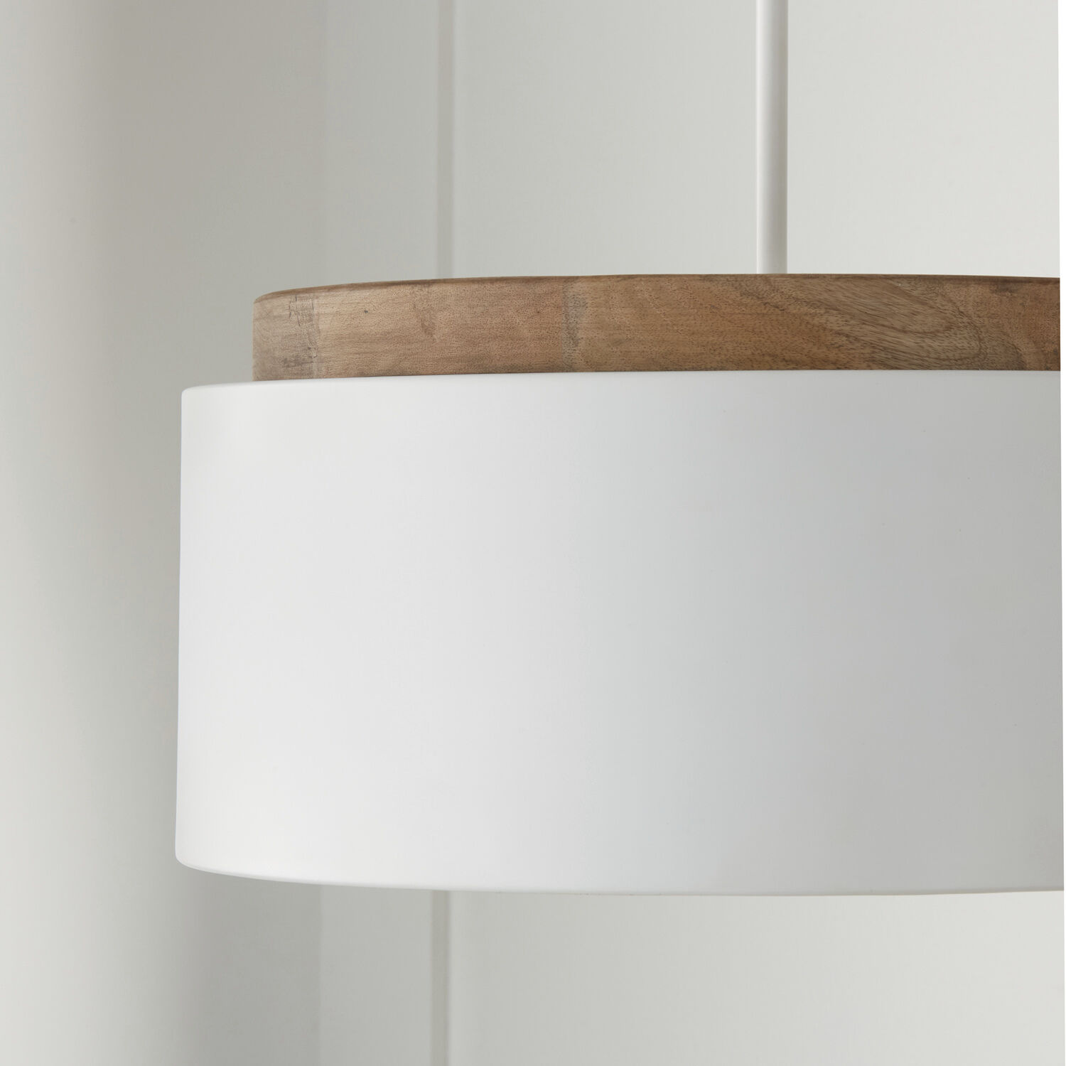 Liam 1 Light 18 inch Light Wood and White Pendant Ceiling Light