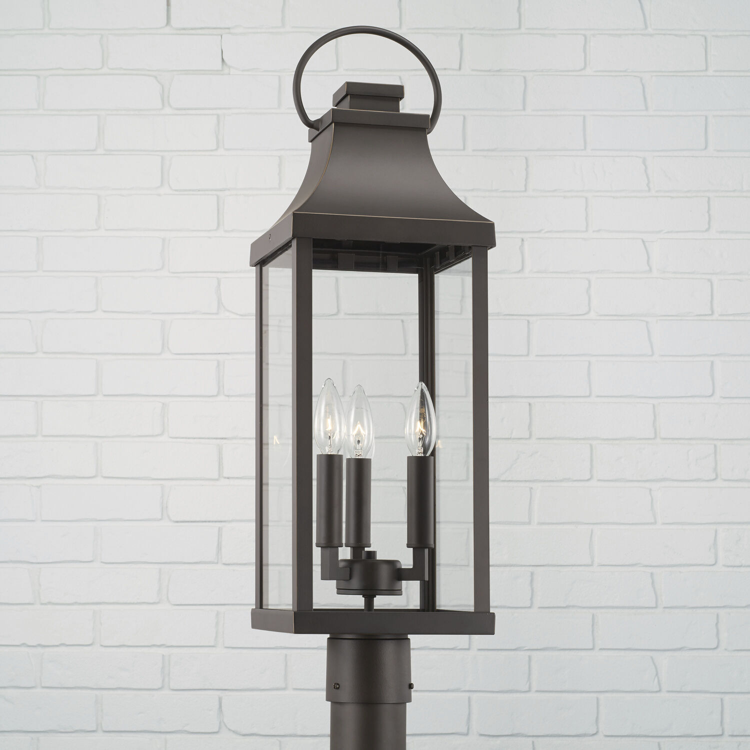 Bradford 3 Light 27 inch Oiled Bronze Outdoor Post Lantern