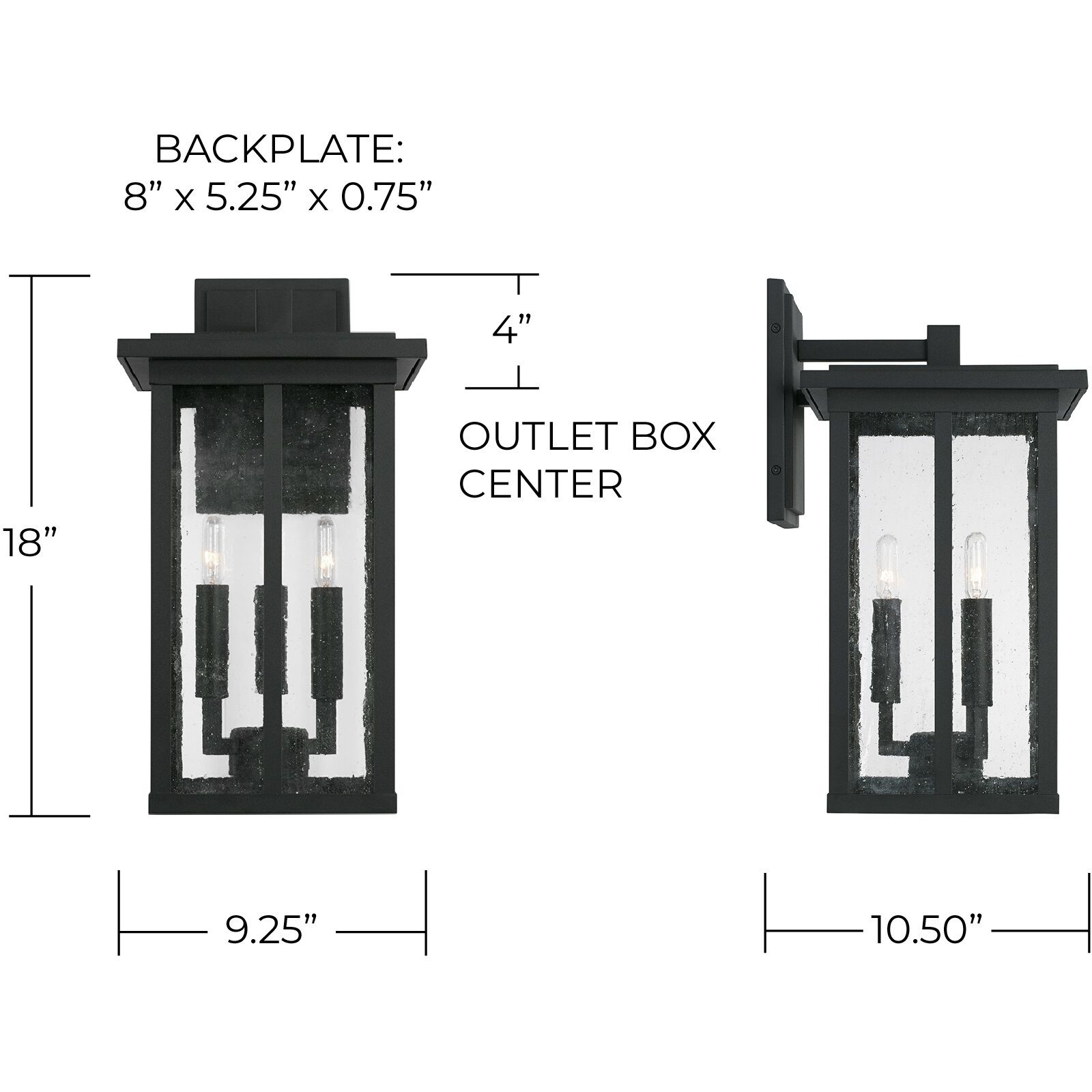 Barrett 3 Light 18 inch Black Outdoor Wall Lantern
