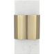 Sidney LED 6.25 inch White Marble and Matte Brass Sconce Wall Light