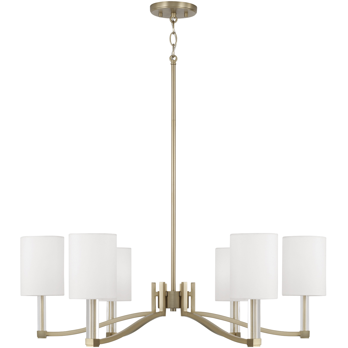 Ingrid 6 Light 32 inch Matte Brass Chandelier Ceiling Light