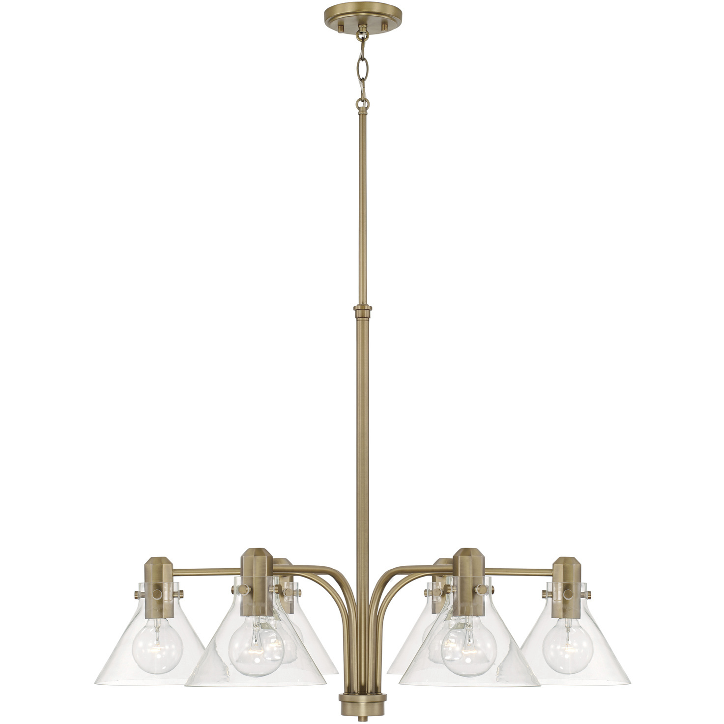 Greer 6 Light 33 inch Aged Brass Chandelier Ceiling Light