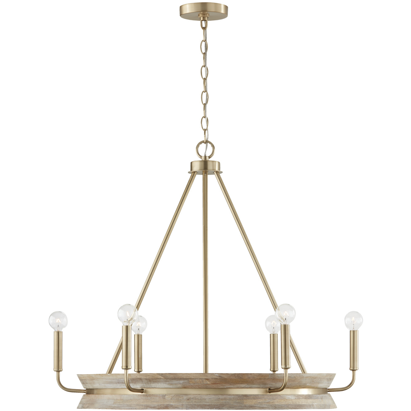 Capital Lighting 447361WS Finn 6 Light 31 inch White Wash and