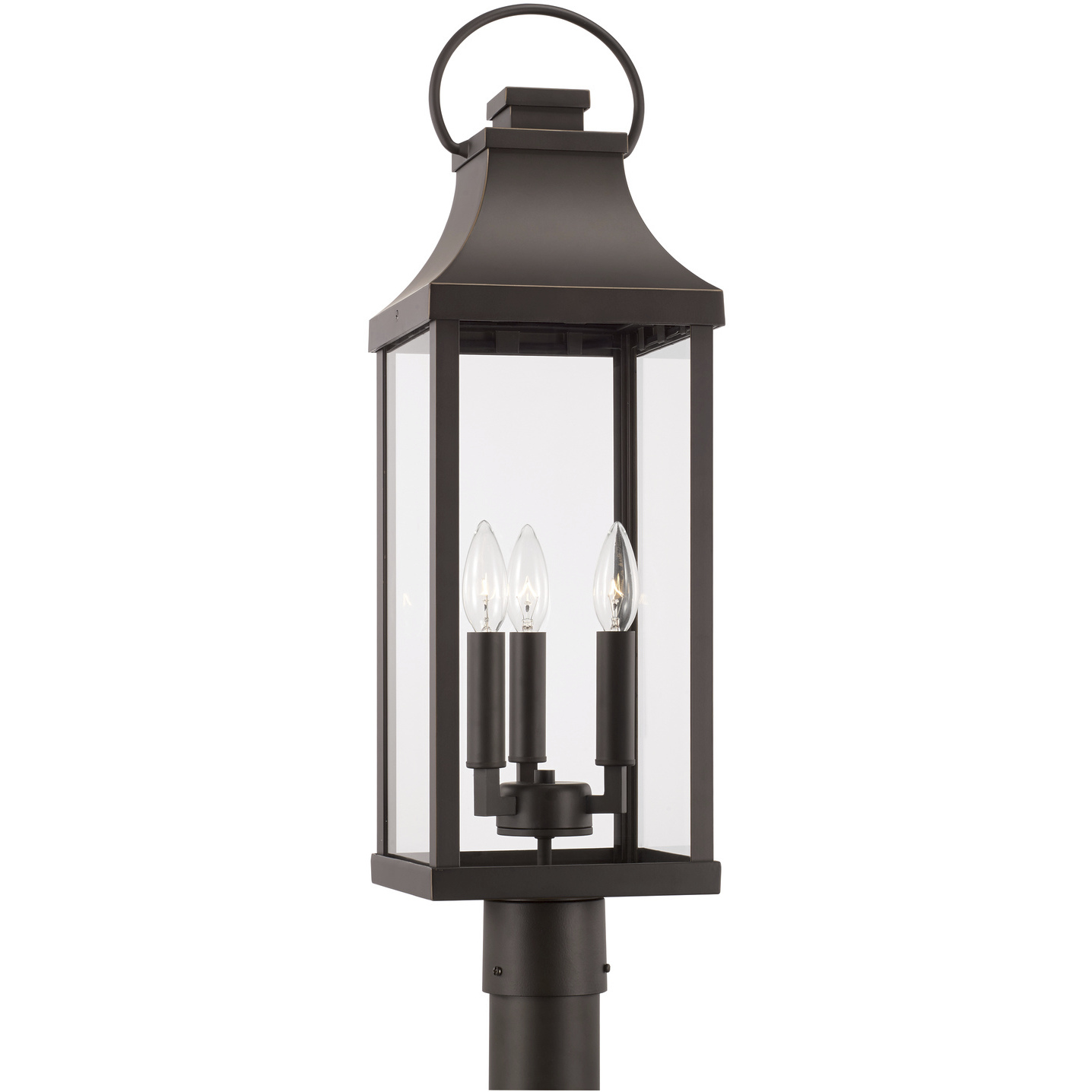 Bradford 3 Light 26.75 inch Oiled Bronze Outdoor Post Lantern