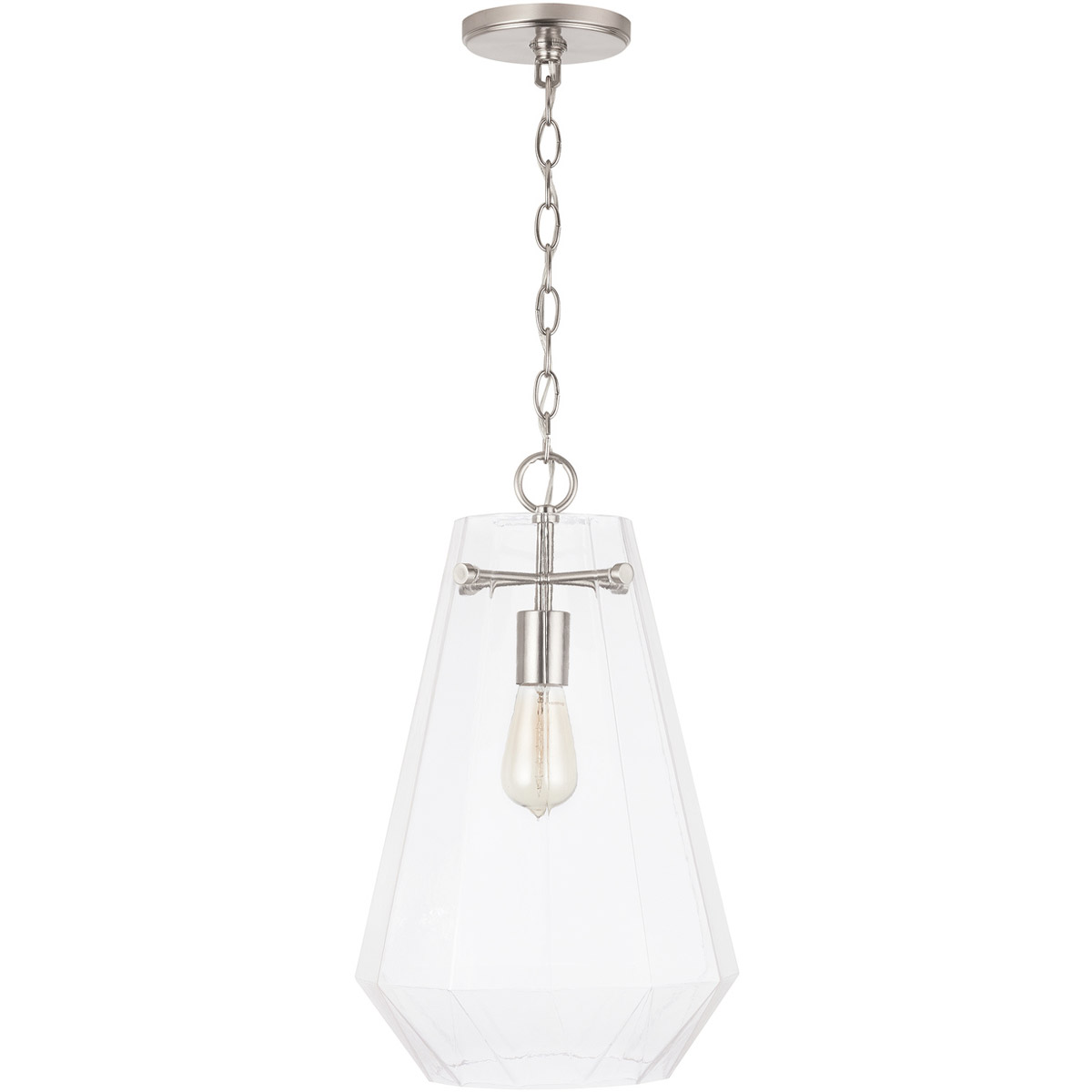 Capital Lighting Elijah 1 Light 11 inch Brushed Nickel Pendant Ceiling Light 338316BN - Open Box