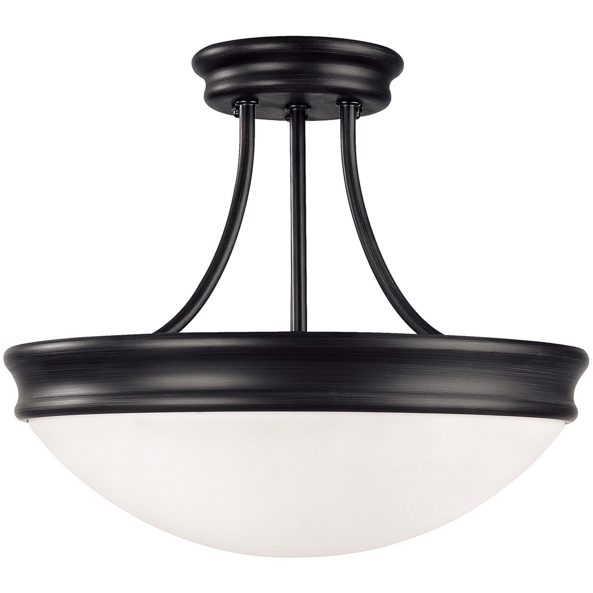 Capital Lighting Hansen 3 Light 14 inch Matte Black Semi-Flush Mount Ceiling Light 2037MB - Open Box