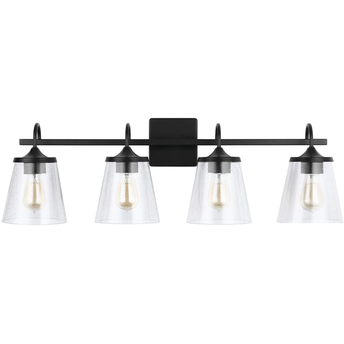 Jayne 4 Light 33.25 inch Matte Black Vanity Light Wall Light
