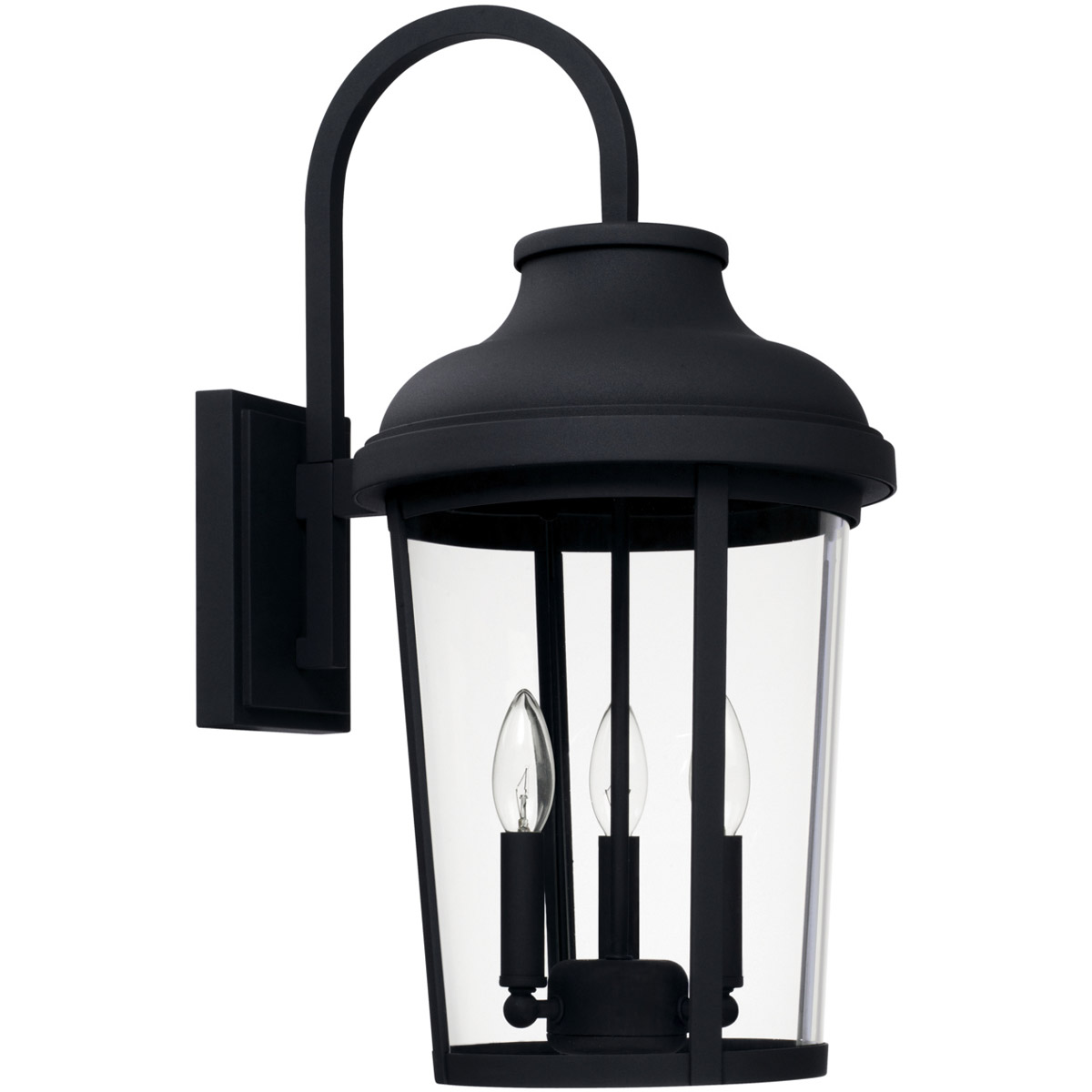 Dunbar 3 Light 22.5 inch Black Outdoor Wall Lantern