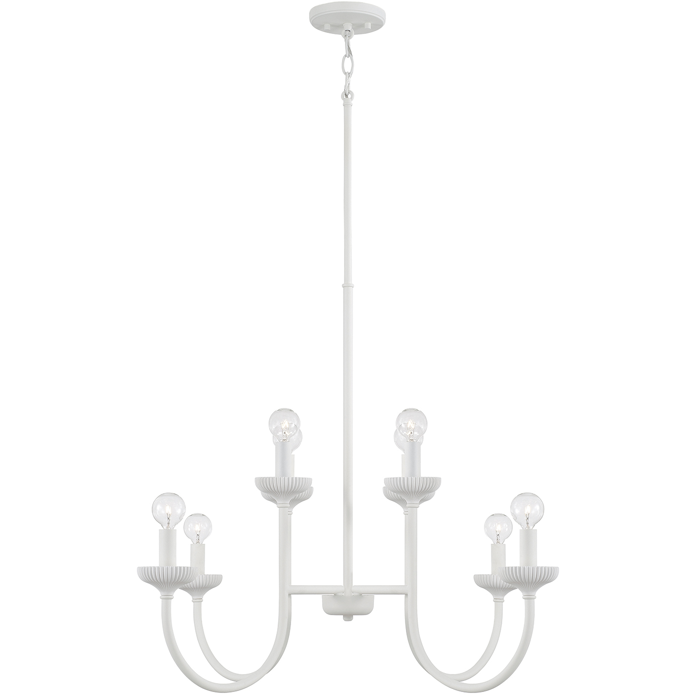 Mallory 8 Light 32.5 inch Ceramic White Chandelier Ceiling Light
