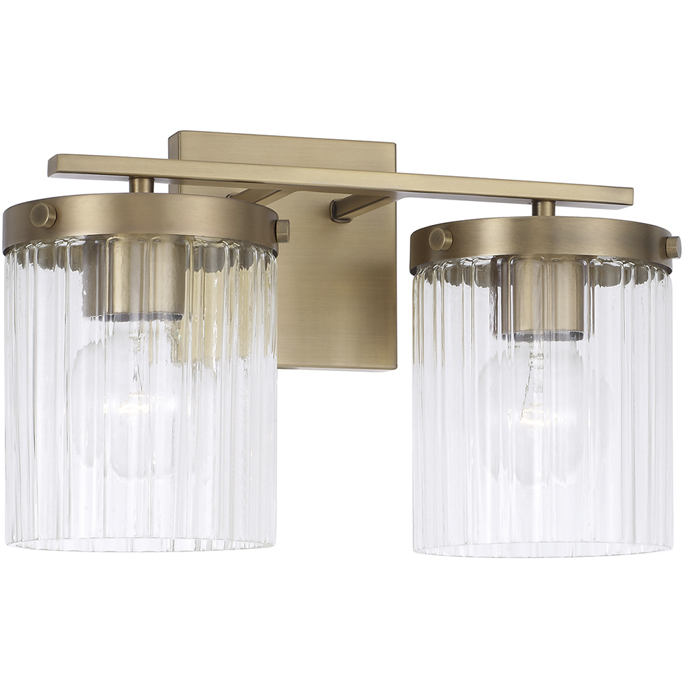 Vaughn 2 Light 14.5 inch Aged Brass Vanity Light Wall Light